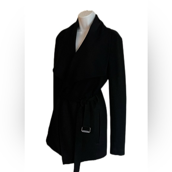 Helmut Lange Black Knit Blazer with Removable Self-Belt - Picture 2 of 6